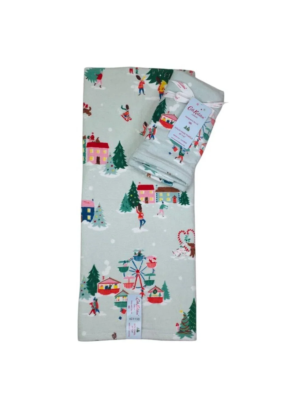 Cath Kidston Snow Day Duckegg Bath Towel Set 1 Bath & 2 Hand Towels Holiday